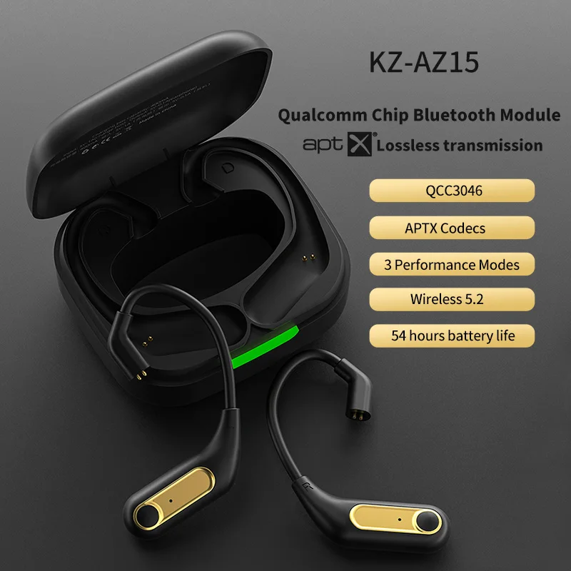KZ AZ15 Inalámbrica Bluetooth 5.2 Auriculares Auriculares Actualizado Oído-Gancho de Cable de Audio Desmontable 2Pin Conector con estuche de Carga Imagen 0