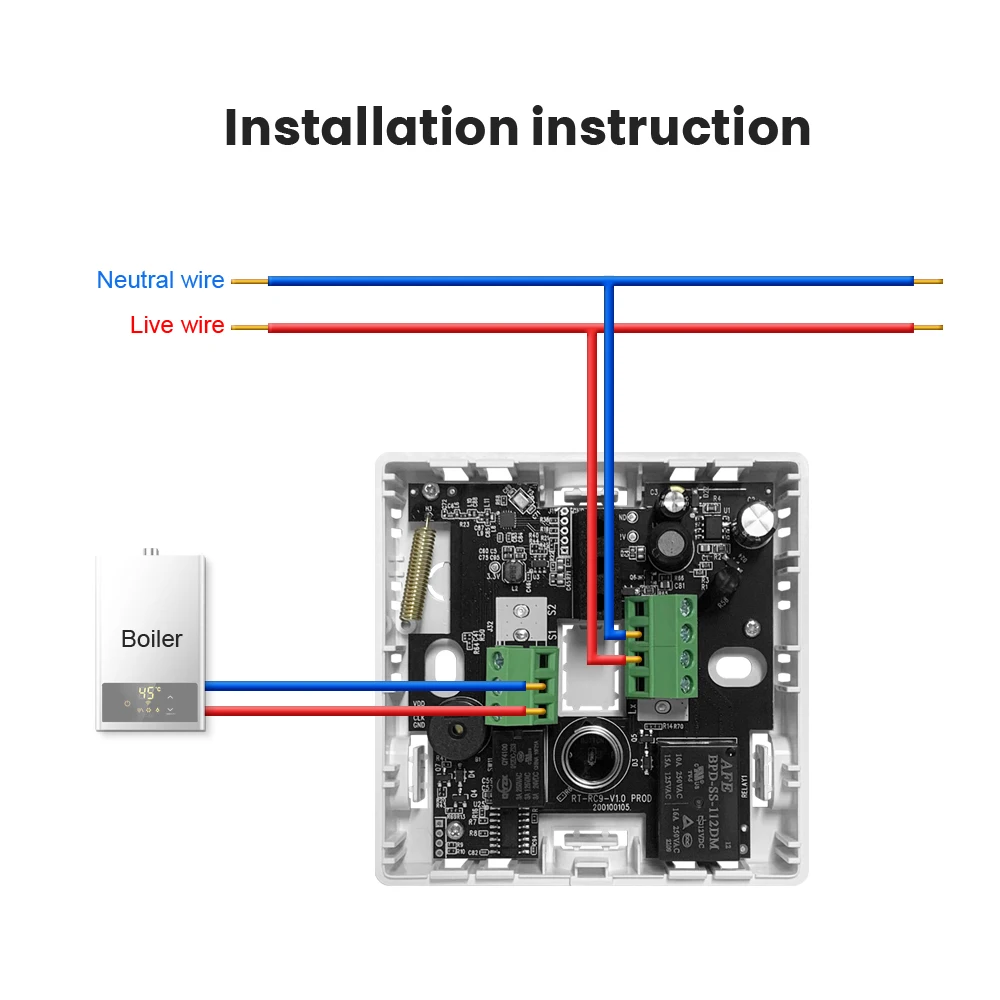 Tuya WIFI Controlador de Temperatura Programable de Temporización de la Configuración de la Caldera de Gas Termostato Tuya SmartLife la APLICACIÓN de forma Remota el Control de Imagen 5