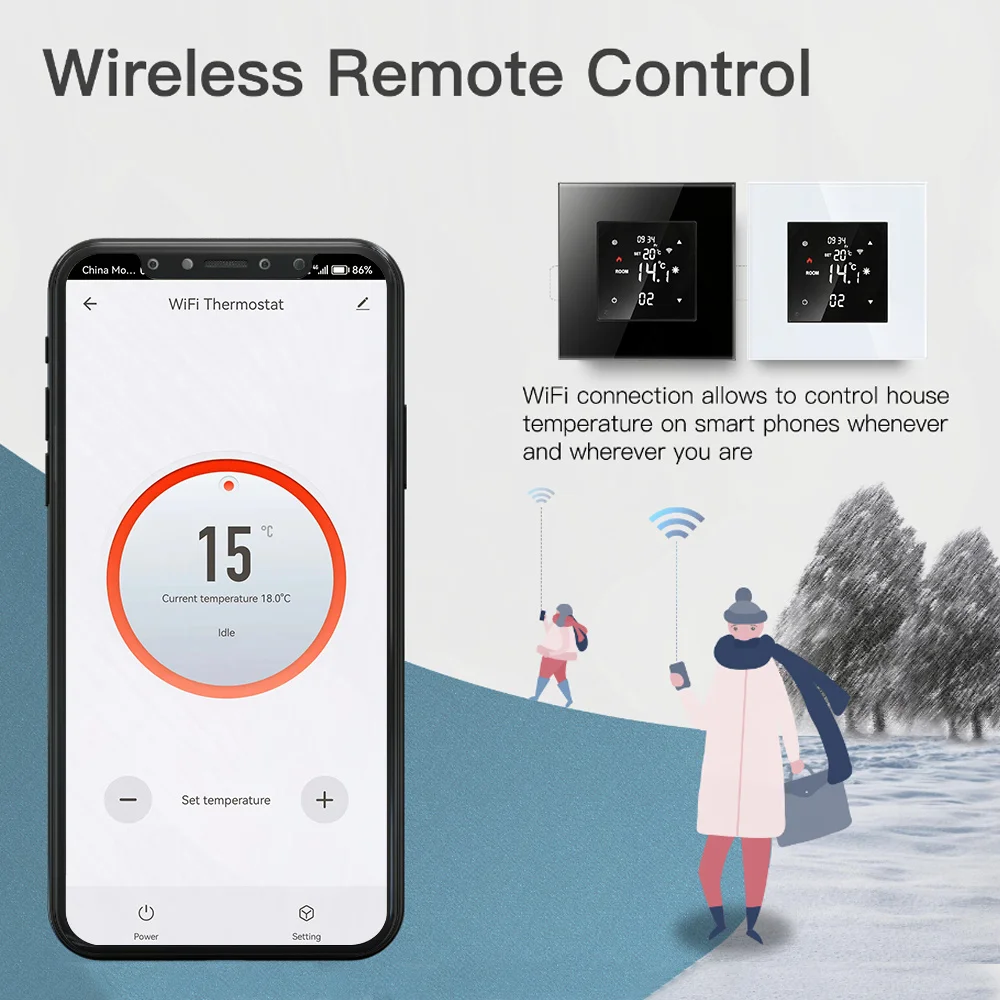 Tuya Wifi, ZigBee Termostato para el Hogar Inteligente de la Temperatura de Calefacción Controlador Eléctrico/de Gas de la Caldera/Cálido Piso de Alexa, Google, Yandex Imagen 2