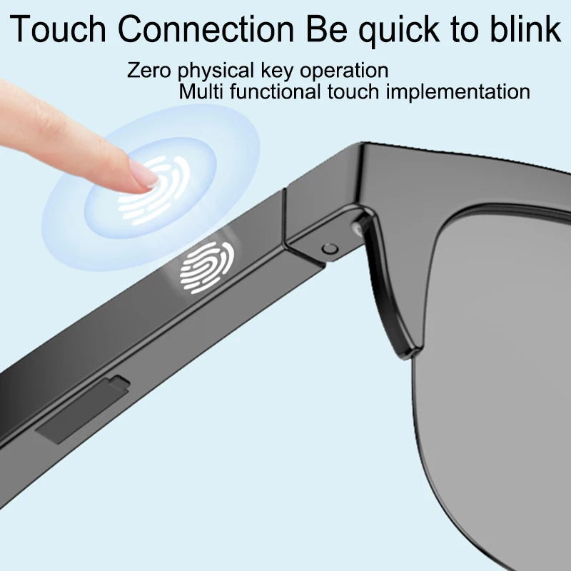 Vidrios inteligentes Bluetooth UV400 auricular inalámbrico de Juego de Gafas anti-azul retro de las gafas de sol son adecuados para Android teléfonos de Apple Imagen 4