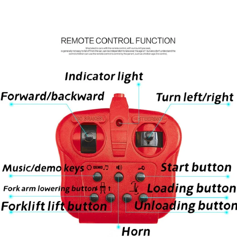 1:8 de la Aleación de Montacargas RC Control Remoto de Juguete de Regalo de Luz LED Automática Con la simulación de la Ingeniería de Sonido de Coches de Juguetes Educativos de Regalo Imagen 5