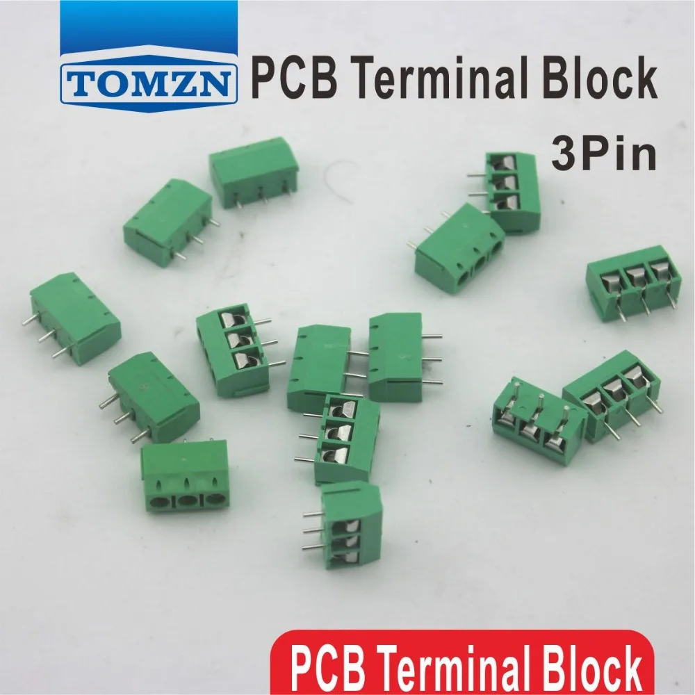 100 pcs de 3 Clavijas de Tornillo Verde de PCB Conector del Bloque de Terminales de paso 5mm Imagen 0