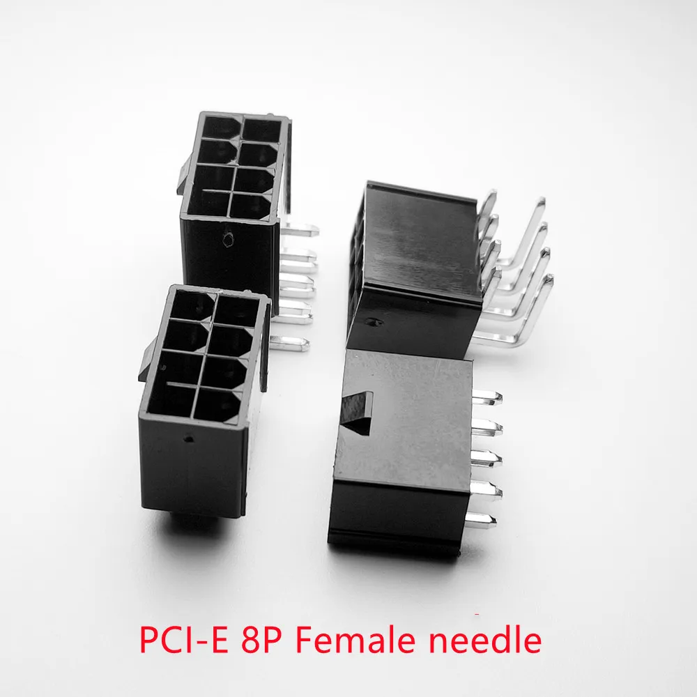 5559 4.2 mm negro 8P 8 PINES hembra Recto/Curvo de la aguja para ordenador PC ATX tarjeta gráfica GPU PCI-E de conectores de Alimentación PCIe Imagen 0
