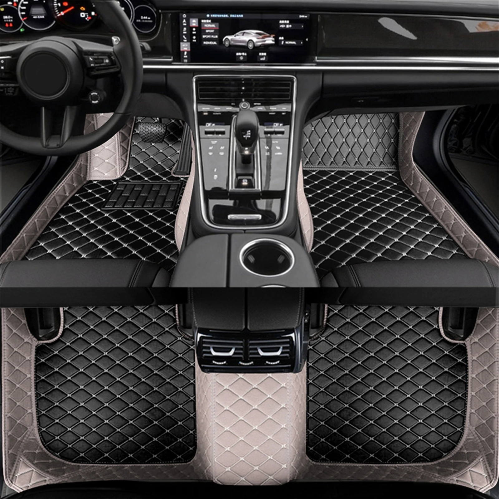 Artificial de Cuero de encargo del Coche alfombras de Piso para BMW F20 1 Serie de 4 Puertas 2011-2019 Año Detalles del Interior de los Accesorios del Coche de la Alfombra Imagen 1