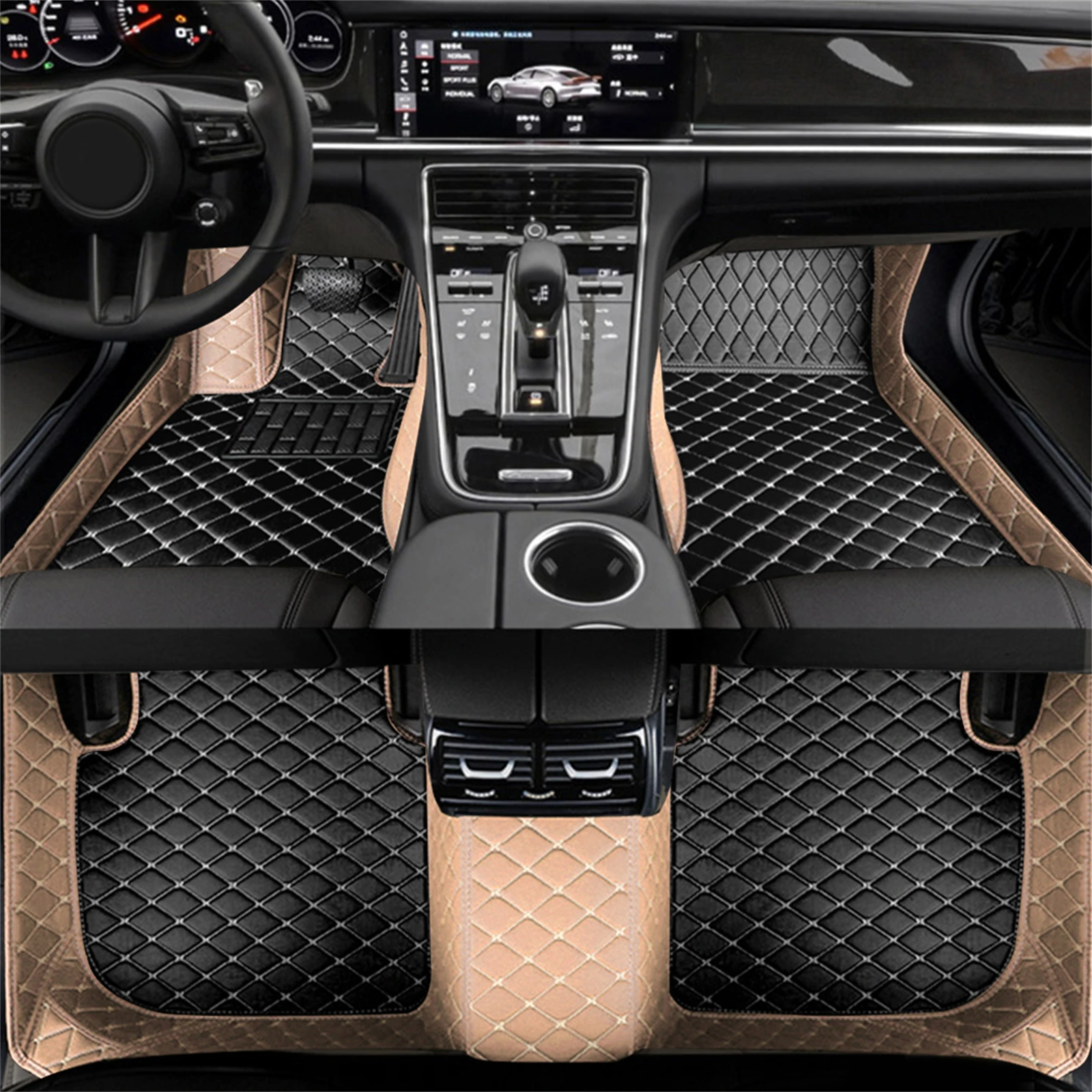 Artificial de Cuero de encargo del Coche alfombras de Piso para BMW F20 1 Serie de 4 Puertas 2011-2019 Año Detalles del Interior de los Accesorios del Coche de la Alfombra Imagen 5