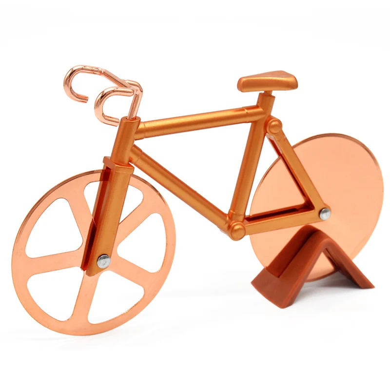 Bicicleta de Pizza Cutter de Acero Inoxidable antiadherente Ruedas de Corte - Soporte de Pantalla - Un muy Fresco Regalo para la Navidad por Leeseph Imagen 0