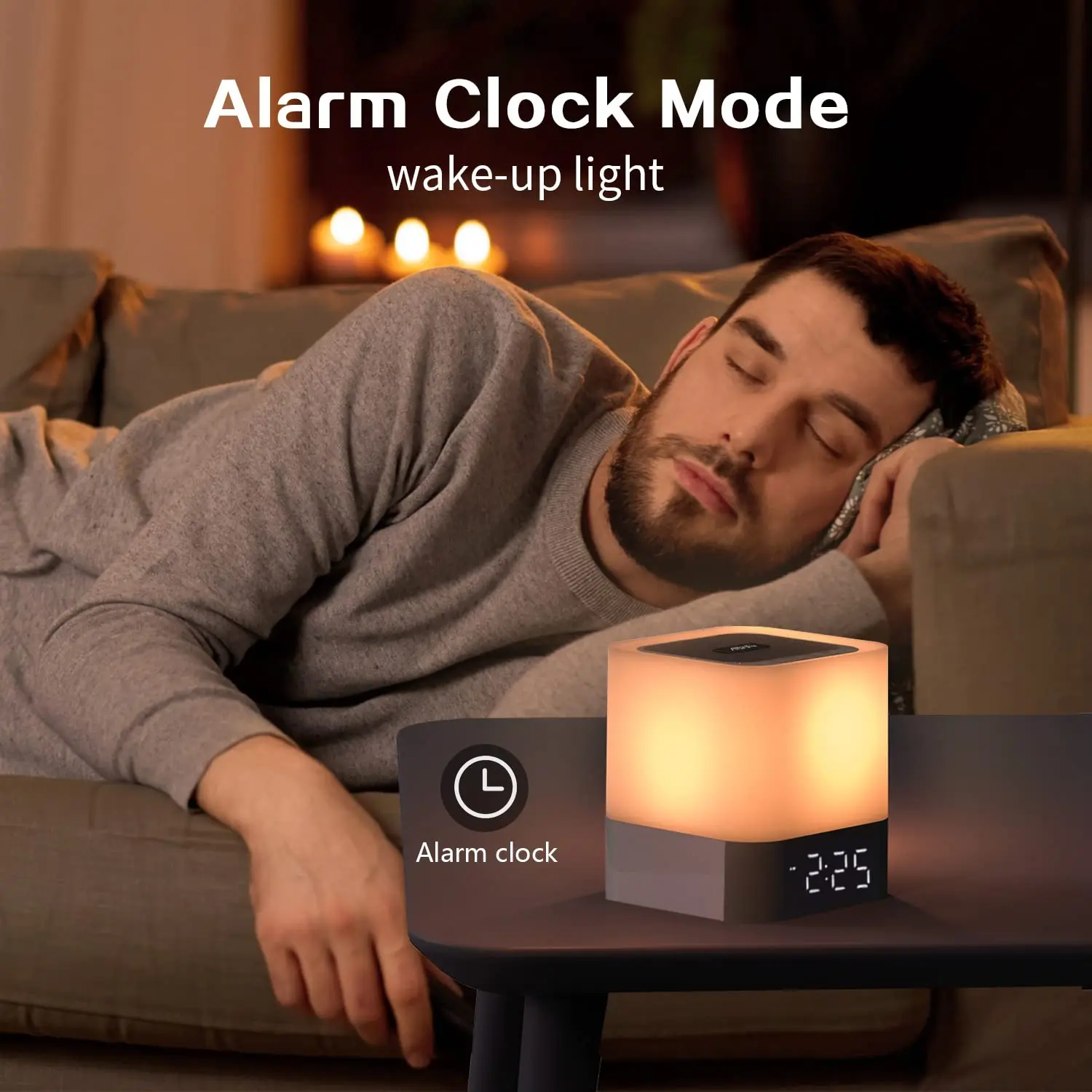 Cambio de Color Altavoz Bluetooth Luces de la Noche Reloj despertador Digital con Sensor Táctil Lámpara de la Mesita de Reproductor de MP3 de Regalo para Niñas Niños Imagen 5