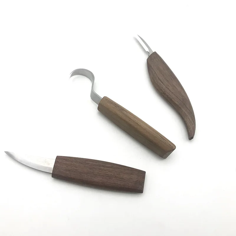 Cincel cuchillo de talla de madera DIY manual de tallado en madera, herramienta de talla de madera cuchillo para pelar la carpintería de la cuchara de la mano de la herramienta de trabajo Imagen 0