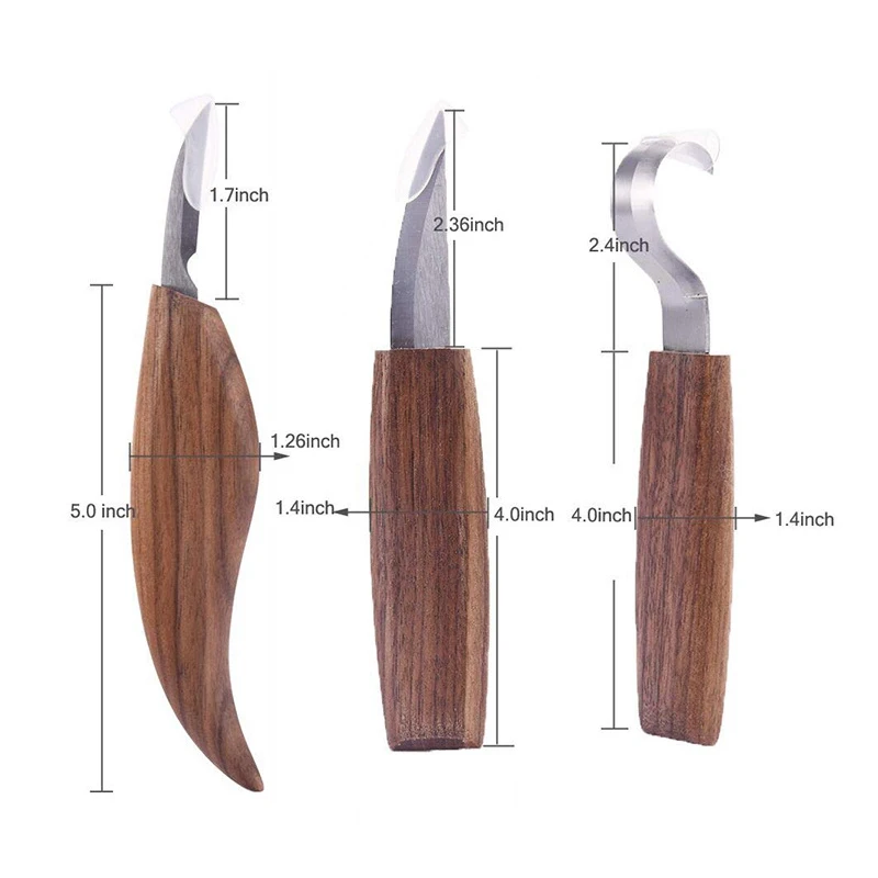 Cincel cuchillo de talla de madera DIY manual de tallado en madera, herramienta de talla de madera cuchillo para pelar la carpintería de la cuchara de la mano de la herramienta de trabajo Imagen 1