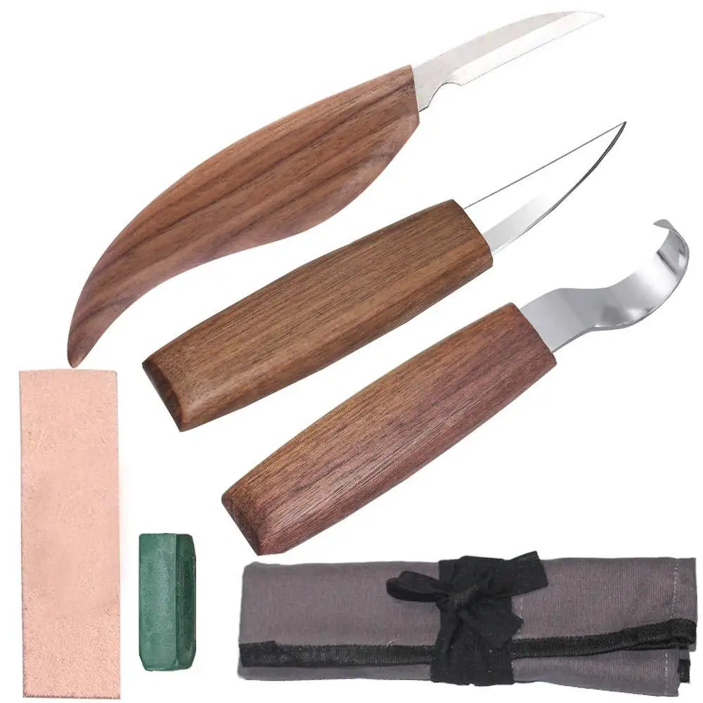 Cincel cuchillo de talla de madera DIY manual de tallado en madera, herramienta de talla de madera cuchillo para pelar la carpintería de la cuchara de la mano de la herramienta de trabajo Imagen 5