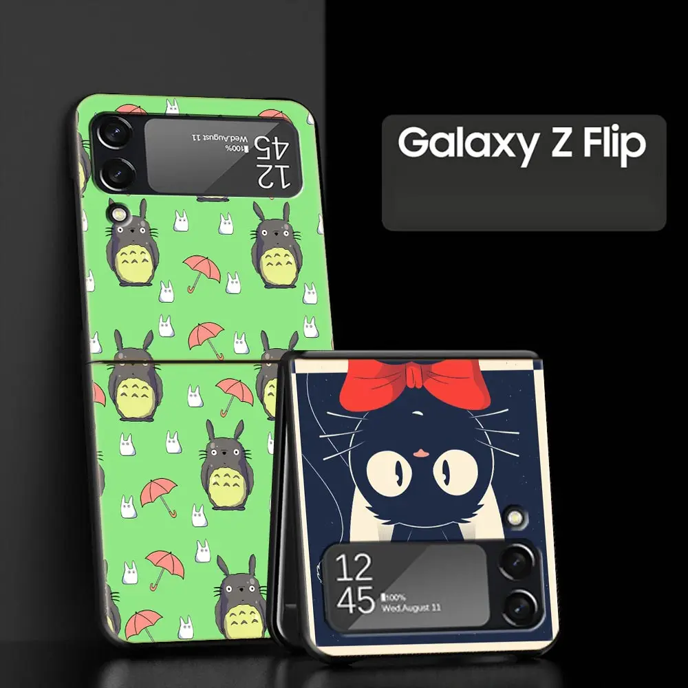 De lujo de Regalo de la caja del Teléfono Para Samsung Galaxy Z Flip 4 Veces Difícil de Shell Para Samsung Z Flip 3 5G Cubrir Lindo de Mi Vecino Totoro Ghibli Imagen 1
