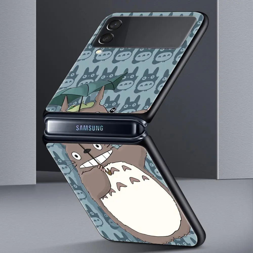 De lujo de Regalo de la caja del Teléfono Para Samsung Galaxy Z Flip 4 Veces Difícil de Shell Para Samsung Z Flip 3 5G Cubrir Lindo de Mi Vecino Totoro Ghibli Imagen 2