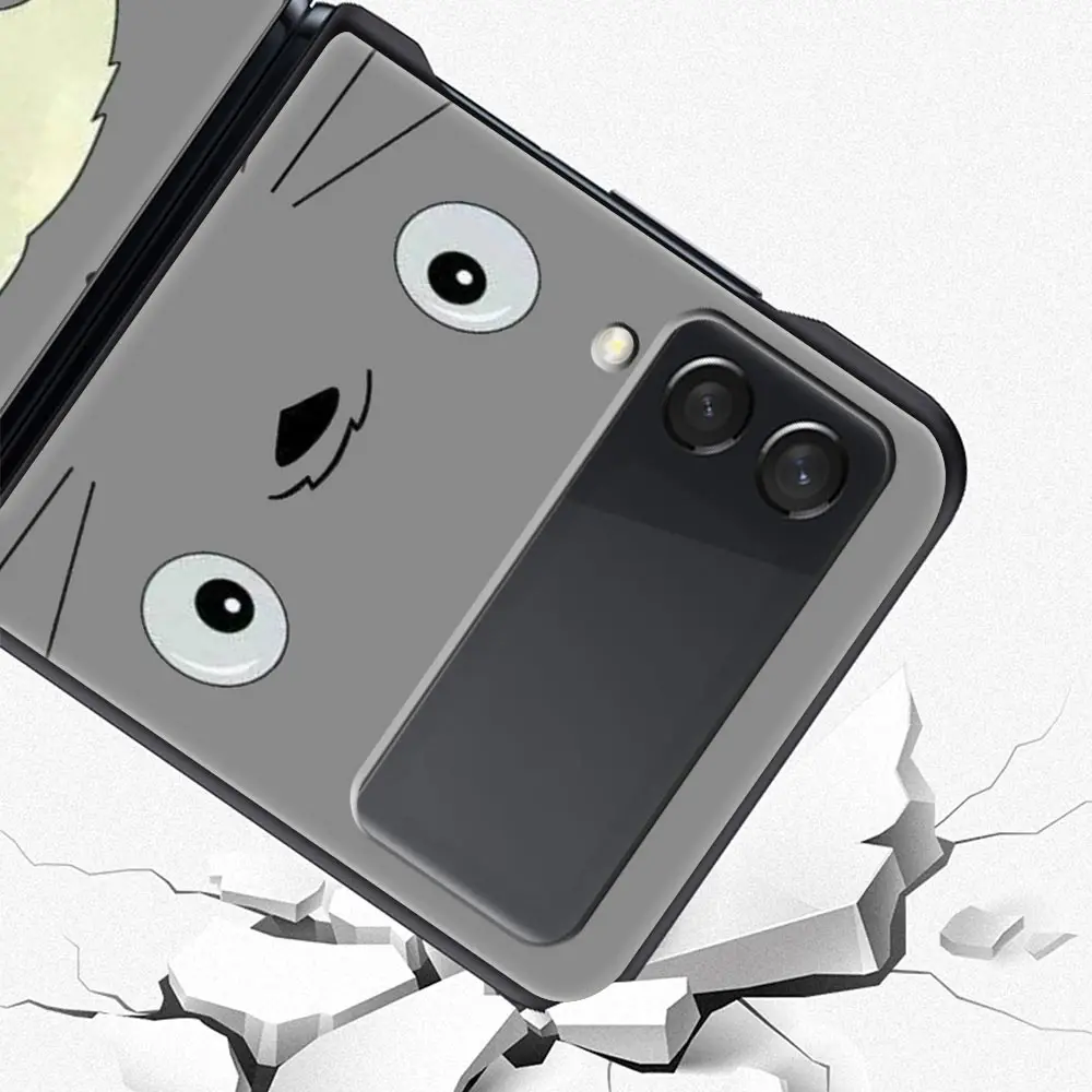 De lujo de Regalo de la caja del Teléfono Para Samsung Galaxy Z Flip 4 Veces Difícil de Shell Para Samsung Z Flip 3 5G Cubrir Lindo de Mi Vecino Totoro Ghibli Imagen 4