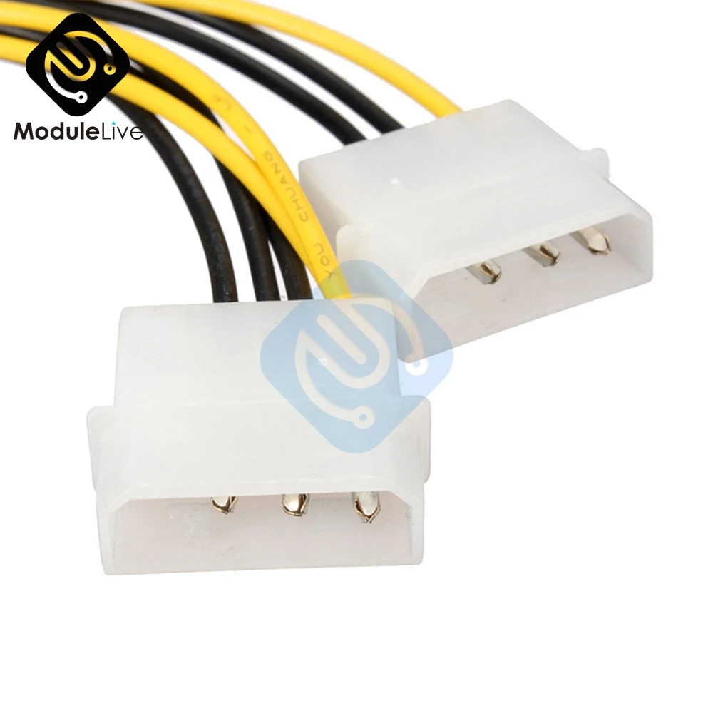Doble Molex LP4 de 4 Pines a 8 Pines PCI-E de Expresar Convertidor del Adaptador del Cable de Alimentación Conector del Cable de la Línea de Herramientas Imagen 4