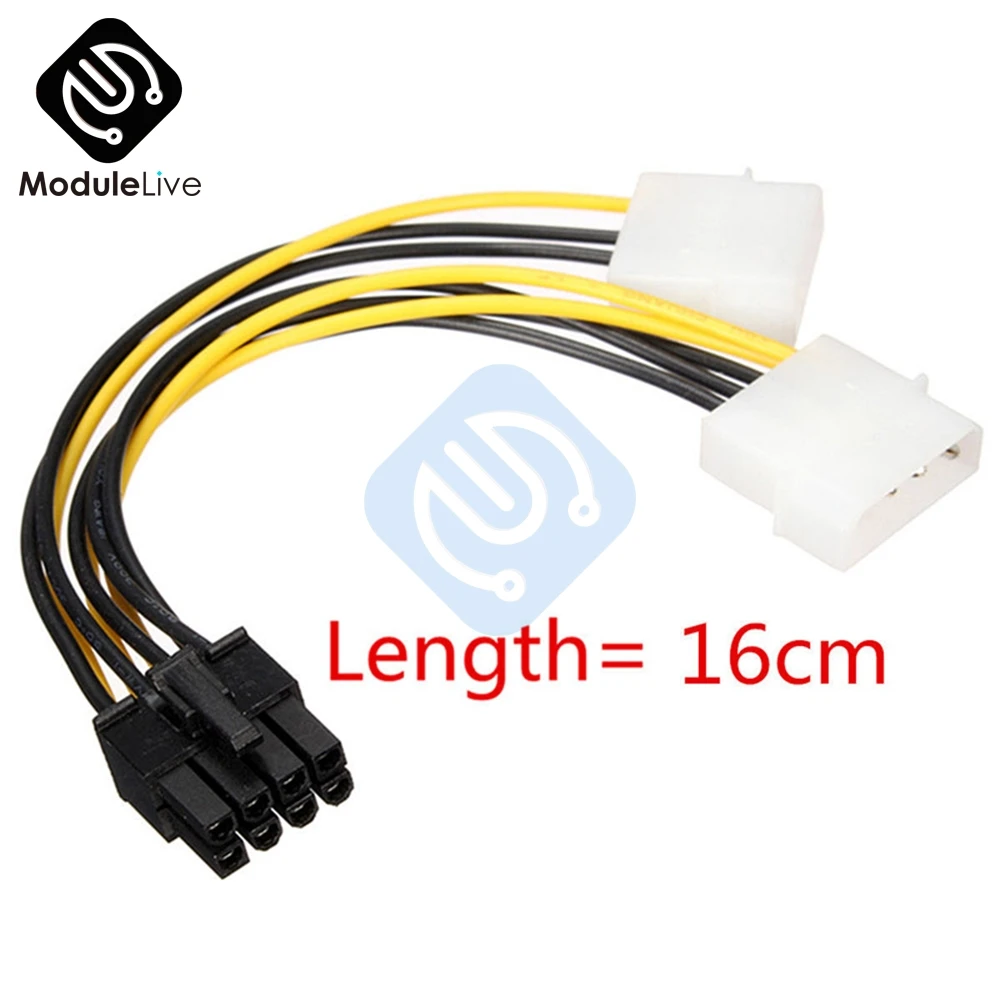 Doble Molex LP4 de 4 Pines a 8 Pines PCI-E de Expresar Convertidor del Adaptador del Cable de Alimentación Conector del Cable de la Línea de Herramientas Imagen 5