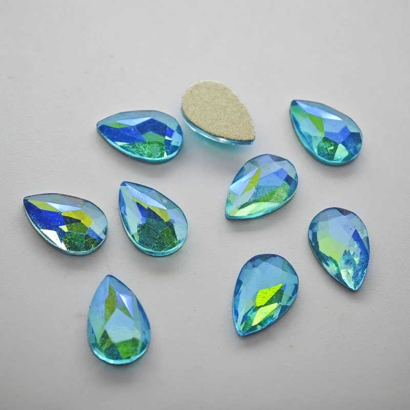 K9 50pcs/pack 7*10mm gota de Agua de la parte Posterior Plana de Uñas de diamante de imitación de Forma Especial los Cristales de Uñas de Arte de Piedras 3D Decoración Personalizada Imagen 1