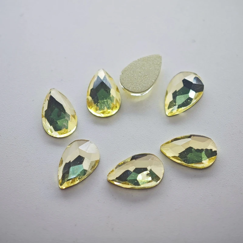 K9 50pcs/pack 7*10mm gota de Agua de la parte Posterior Plana de Uñas de diamante de imitación de Forma Especial los Cristales de Uñas de Arte de Piedras 3D Decoración Personalizada Imagen 4