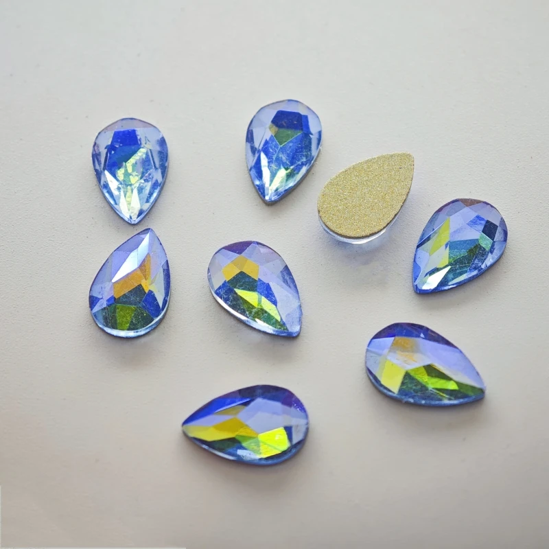 K9 50pcs/pack 7*10mm gota de Agua de la parte Posterior Plana de Uñas de diamante de imitación de Forma Especial los Cristales de Uñas de Arte de Piedras 3D Decoración Personalizada Imagen 5