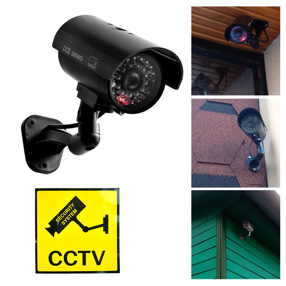 Maniquí de la Cámara al aire libre de la Falsa Seguridad de la Cámara de Simulación Interior de la Bala de la Luz LED del Monitor de la Vigilancia del CCTV Impermeable Con Intermitente Imagen 1