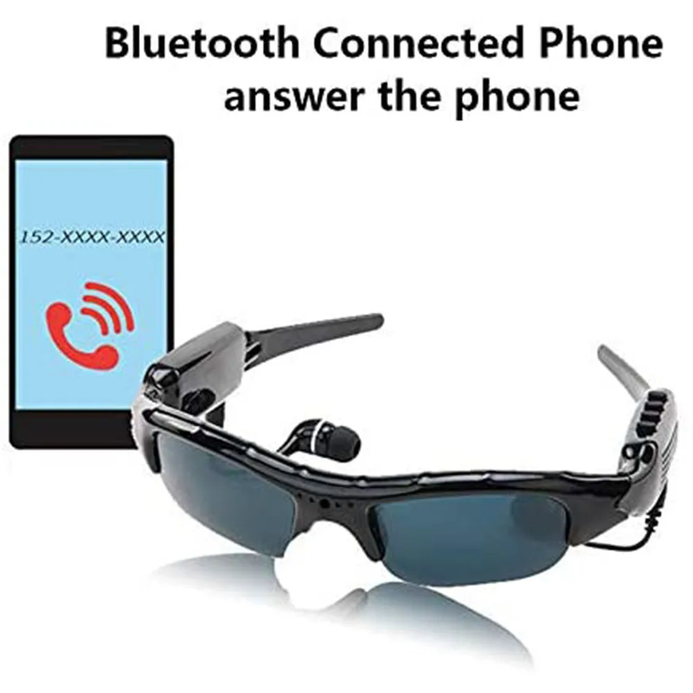 Mini Cámara Multi-función Sunglasseswith Auricular Bluetooth de Deportes de la Grabadora de Video Lentes Polarizadas de Sol de Cristal 1080P Videocámara Imagen 2