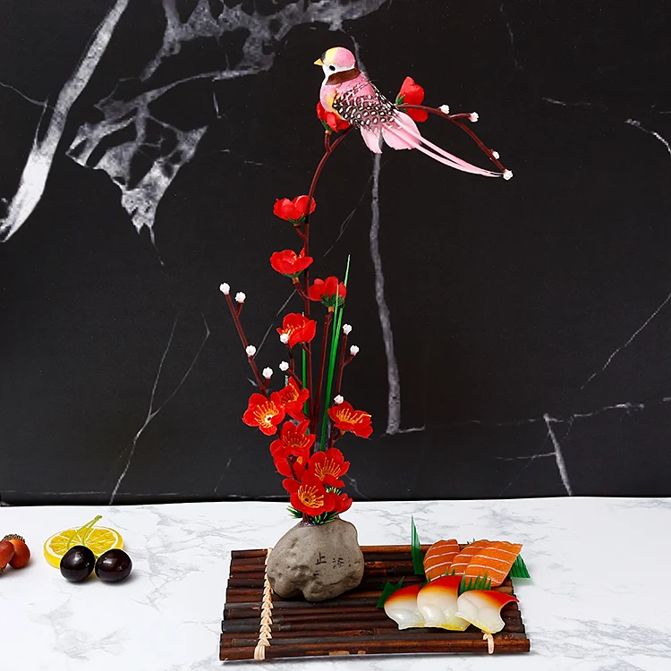 placa de la bandeja de dosh Sushi de marisco de el barco de la Decoración de la Flor de las Plantas de la Concepción Artística de Decoración Pequeño Adorno Creativo flor de Durazno Imagen 0