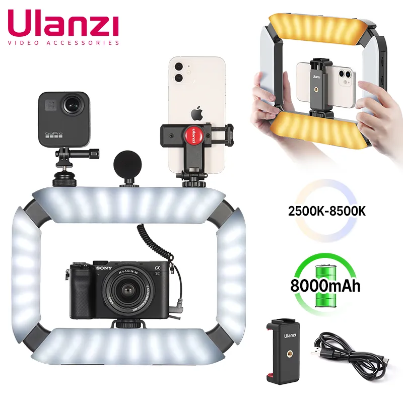 Ulanzi U200 U-200 Smartphone Video Aparejo de Luz de Vídeo LED 2 en 1 Anillo de Luz Fría de Zapatos para Micrófono Tiktok en Vivo en Youtube Aparejo de Luz Imagen 0