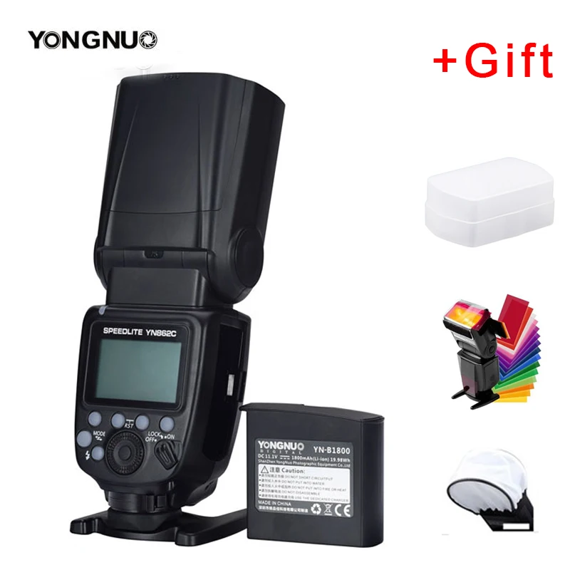 YONGNUO YN862C Flash Speedlite con 1800mAh Batería de litio compatible con sincronización de alta velocidad TTL para Canon 5D mark III IV 80D EOS 70D R Imagen 0