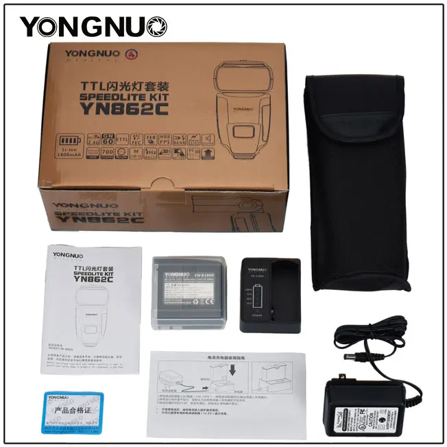 YONGNUO YN862C Flash Speedlite con 1800mAh Batería de litio compatible con sincronización de alta velocidad TTL para Canon 5D mark III IV 80D EOS 70D R Imagen 4