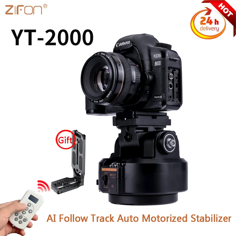 ZIFON YT-2000 AI que Seguir la Pista Auto Motorizado de Rotación Panorámica de la Cabeza Pan Tilt Trípode de Video Estabilizador para Cámaras de Smartphone Imagen 0