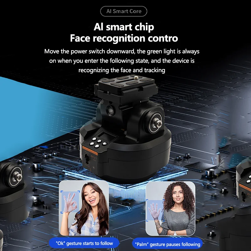 ZIFON YT-2000 AI que Seguir la Pista Auto Motorizado de Rotación Panorámica de la Cabeza Pan Tilt Trípode de Video Estabilizador para Cámaras de Smartphone Imagen 2